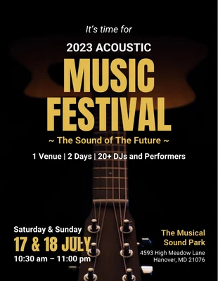 Free  Template: Acoustic Music Festival Flyer Template