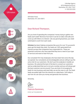 premium  Template: Iconic Red Minimal Letterhead