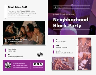 business  Template: Neighborhood Block Party Half-Fold Brochure Template