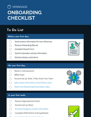 premium interactive Template: Venngage Application Onboarding Checklist Template