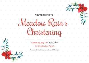 Free  Template: Simple Christening Invitation