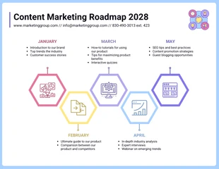 Free  Template: Pastel Content Marketing Roadmap Template