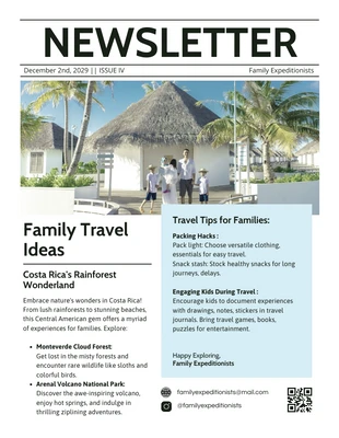 business  Template: Family Travel Ideas Newsletter Template