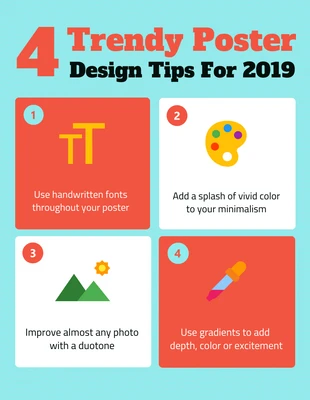 Free  Template: Poster Design Tips Infographic Template