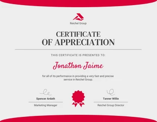 premium  Template: Modern Appreciation Certificate Template