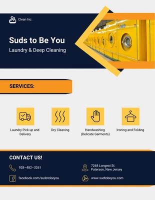 Free  Template: Printable Laundry and Deep Cleaning Business Flyer Template