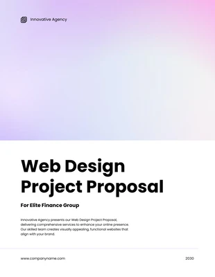 Free  Template: Gradient Professional Web Design Project Proposal Template