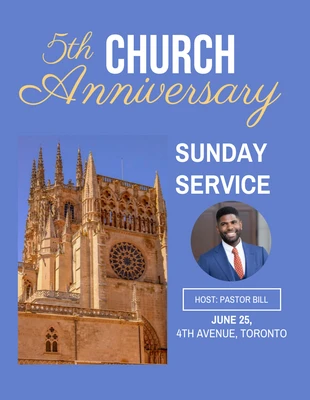 Free  Template: 5th Church Anniversary Flyer Template