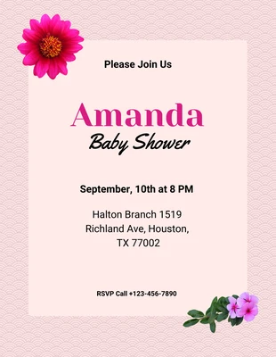 Free  Template: Minimalist Baby Shower Invitation Flyer Template