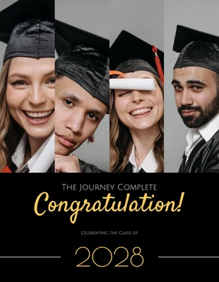 Free  Template: Black Modern Professional Congratulations Poster