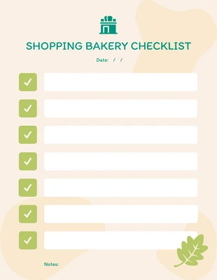 Free  Template: Playful Shopping Bakery Checklist Template