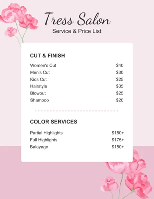 Free  Template: Light Pink Salon Flyer Template