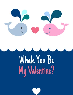 premium  Template: Funny Whale Valentine's Day Pinterest Post