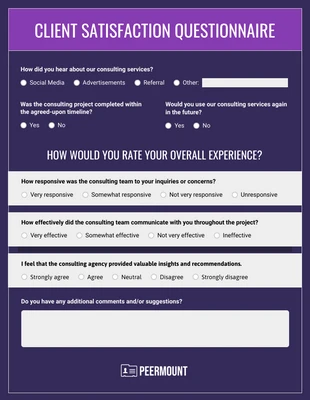 Free  Template: Steel Gray Customer Satisfaction Survey Form Template