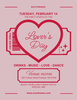 Free  Template: Lover's Day Flyer Template