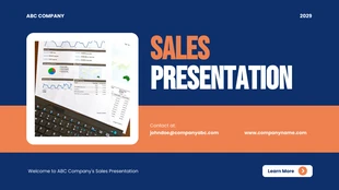 Free  Template: Blue Burnt Sienna Sales Presentation Template