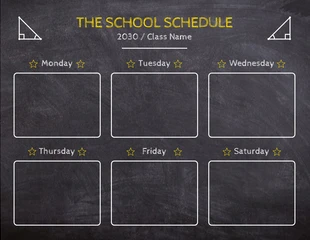 Free  Template: Black Modern Texture School Schedule Template