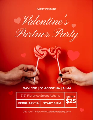 Free  Template: Cinnabar Valentine's Day Party Flyer Template