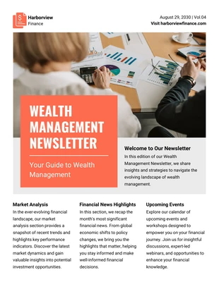 Free  Template: Wealth Management Newsletter Template