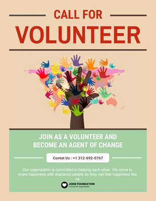 Free  Template: Illustration Call For Volunteer Flyer Template