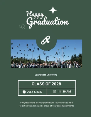 Free  Template: Simple Green Graduation Ceremony