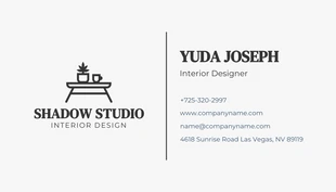 Black Simple Photo Interior Design Business Card - Page 2