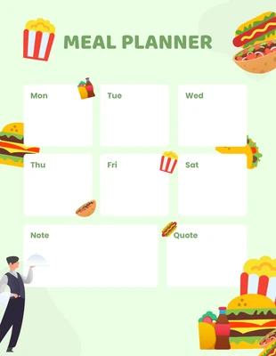 Free  Template: Light Green Meal Planner Template