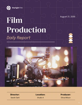 Free  Template: Production Report Template