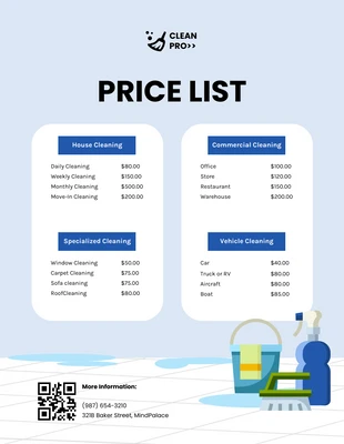 premium  Template: Laundry Cleaning Price List Template