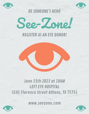 Free  Template: Texture Eye Donation Awareness Poster Flyer Template