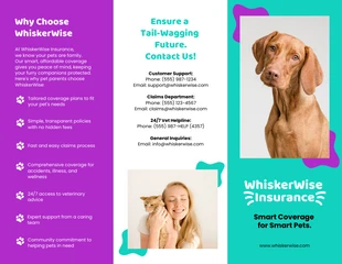 premium  Template: Pet Health Insurance Information Brochure Template