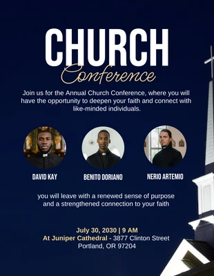 Free  Template: Deep Cove Church Conference Flyer Template