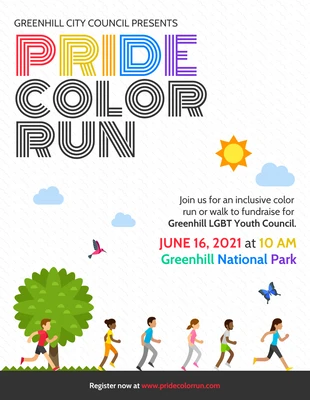 Free  Template: Pride Color Run Event Flyer Template