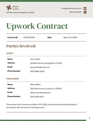 premium  Template: Upwork Contract Template