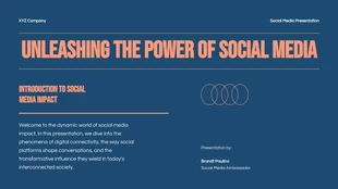 Free  Template: The Power Of Social Media Presentation Template