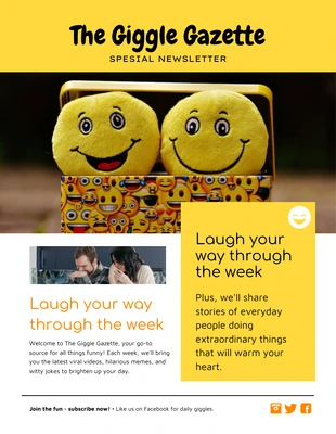 Free  Template: White Yellow Fun Event Newsletter Template