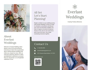 Free  Template: Pastel Green Weddings Tri Fold Brochure Template