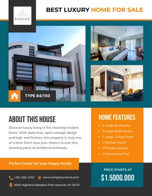 Free  Template: Best Luxury Home For Sale Flyer Template