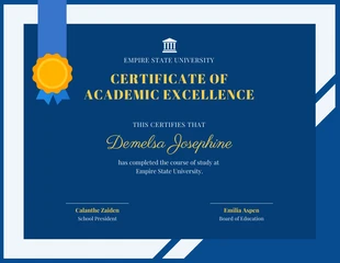 business  Template: Certificate format of Academic Excellence Template