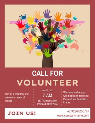 Free  Template: Colorful Call For Volunteer Flyer Template