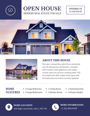 Free  Template: Rhino White Open House For Sale Flyer Template