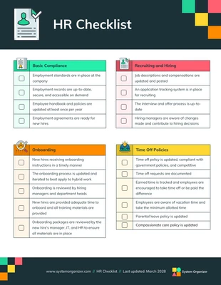 premium interactive Template: HR Tasks Checklist Template