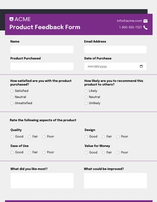 premium interactive Template: Simple Purple Black Feedback Forms