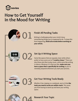 Free  Template: Writing Timeline Infographic Template