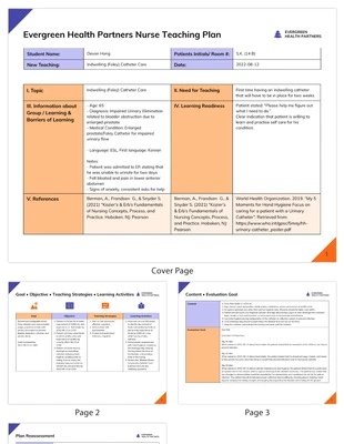 premium  Template: Nursing Teaching Plan Template