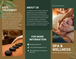 Free  Template: Modern Special Spa Brochure Template