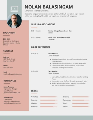 Free  Template: Simple College Student Resume Template