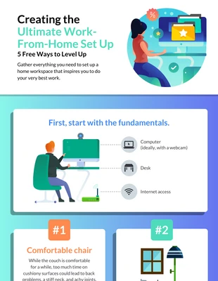 business  Template: Work From Home Workspace List Infographic Template