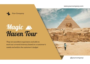 Free  Template: White And Gold Modern Professional Egypt Travel Postcard