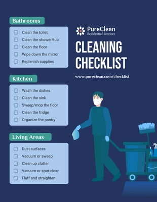 Free  Template: Modern Illustration Cleaning Checklist Template